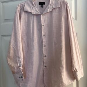 Alfani Men's Pink Checkered Button Down Shirt